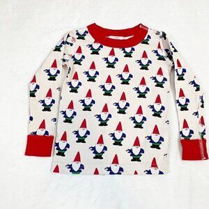 Hanna Andersson Christmas Holiday gnome organic cotton long sleeve‎ pajama top